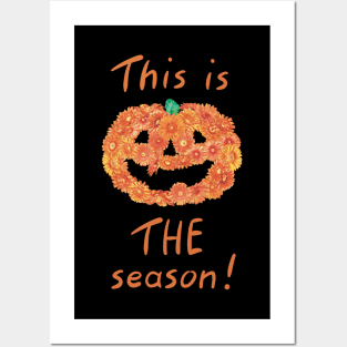 Flower pumpkin season Posters and Art